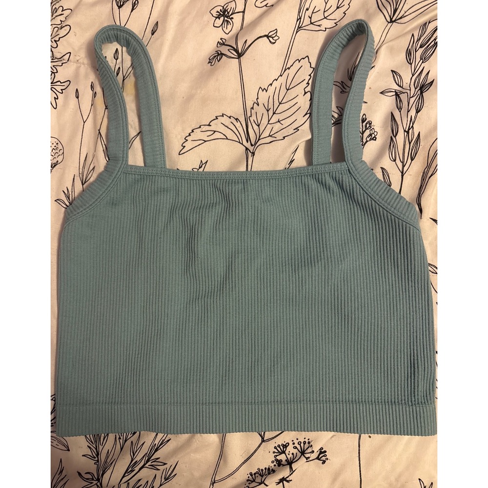 Colsie Moss Green Unlined Longline Lounge Bralette, Medium